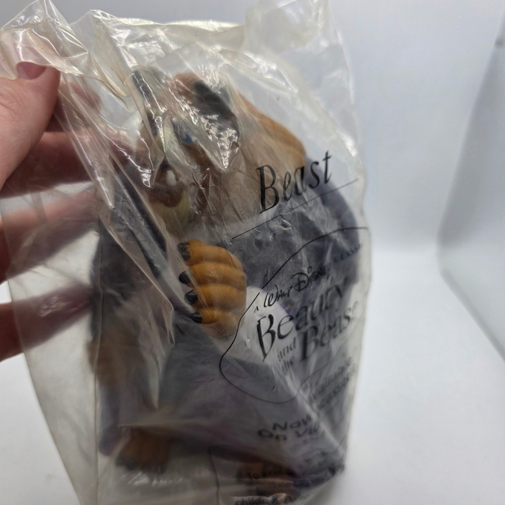 1992 Disney Beauty and the Beast Beast Figure VHS Promo NEW SEALED Bag Rare
